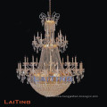 High Quality Big Customized Golden Project Crystal Chandelier Pendant Light Lamp for Church Banquet Hall Hotel Lobby